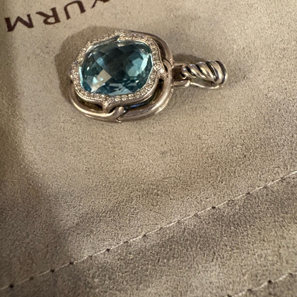 David Yurman Albion Blue Topaz & Diamond Pendant (Pendant Only)